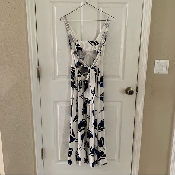 Jason Wu Grey Floral Tank Midi Dress with Open Back Sleeveless EUC Size - 2 - Picture 6 of 9